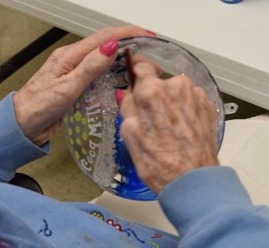100-yr. old hands, working on the 2016 ornament.
